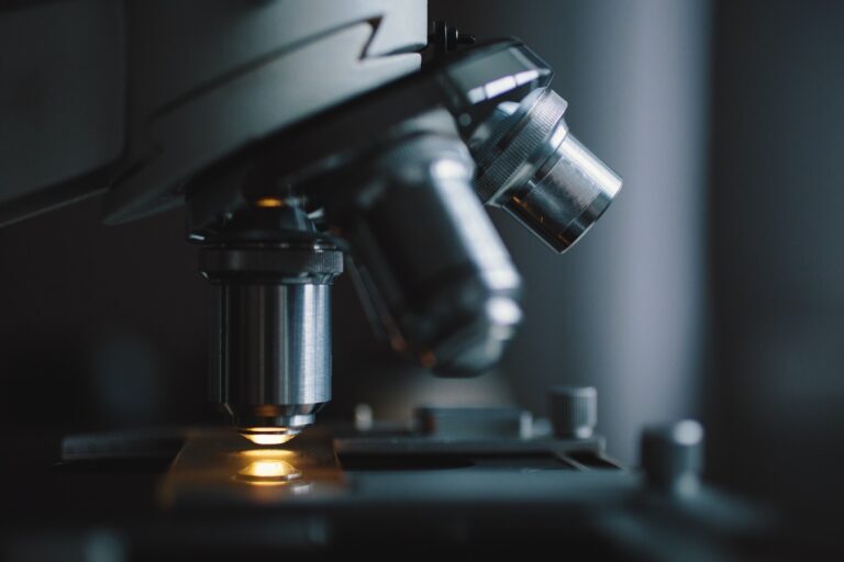 Close-up shot of microscope
