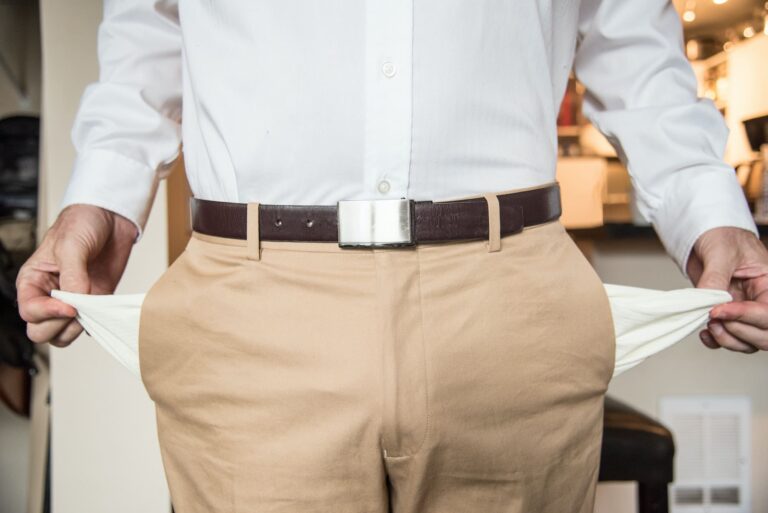 Pulling out empty pants pockets